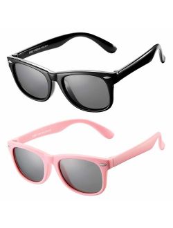 AZORB Kids Polarized Sunglasses TPEE Rubber Flexible Frame for Boys Girls 
