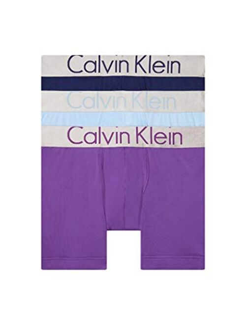 Calvin Klein Nylon Solid Elastic Waist Steel Micro Boxer Briefs