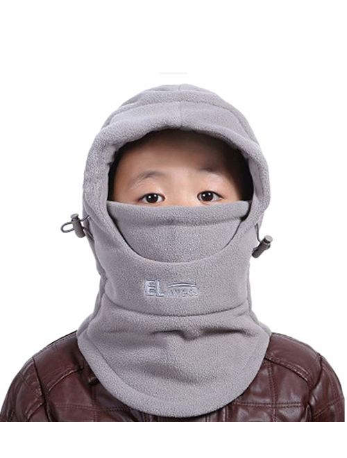 ZZLAY Children's Balaclavas Hat Thick Thermal Windproof Ski Cycling Face Mask Caps Hood Cover Adjustable Cap