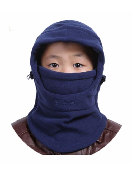 ZZLAY Children's Balaclavas Hat Thick Thermal Windproof Ski Cycling Face Mask Caps Hood Cover Adjustable Cap