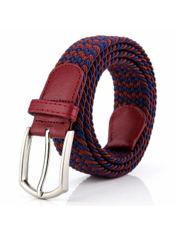 Braided Canvas Woven Elastic Stretch Belts for Men/Women/Junior with Multicolored