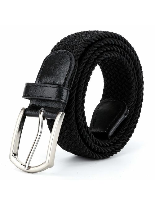 Braided Canvas Woven Elastic Stretch Belts for Men/Women/Junior with Multicolored