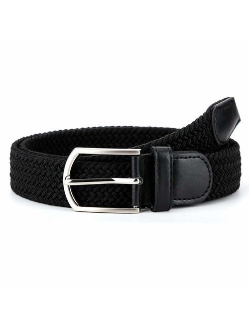 Braided Canvas Woven Elastic Stretch Belts for Men/Women/Junior with Multicolored