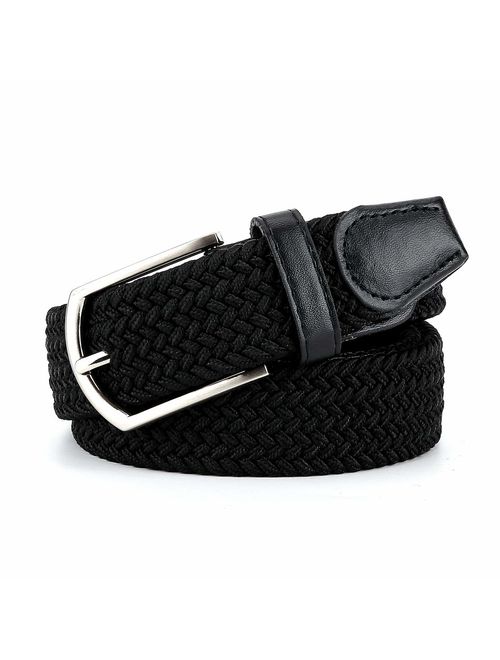 Braided Canvas Woven Elastic Stretch Belts for Men/Women/Junior with Multicolored