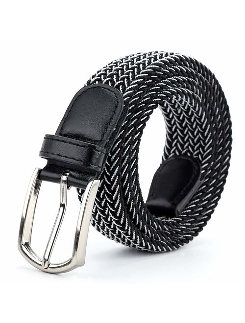 Braided Canvas Woven Elastic Stretch Belts for Men/Women/Junior with Multicolored