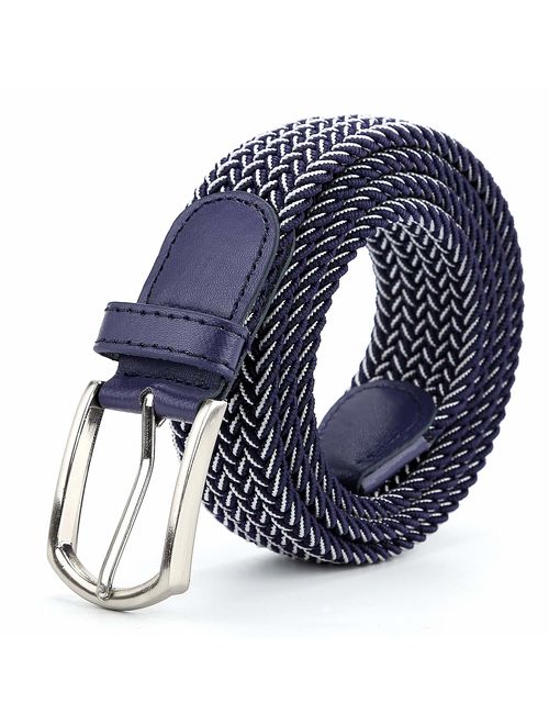 Braided Canvas Woven Elastic Stretch Belts for Men/Women/Junior with Multicolored