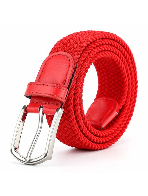 Braided Canvas Woven Elastic Stretch Belts for Men/Women/Junior with Multicolored