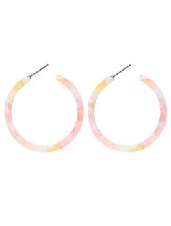 BaubleStar Tortoise Shell Resin Hoop Earrings Fashion Jewelry