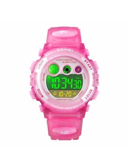 Kids Digital Sport Watch for Boys Girls, Kid Waterproof Electronic Multi Function Casual Outdoor Watches, 7 Colorful LED Luminous Alarm Stopwatch Wristwatch