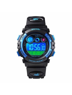 Kids Digital Sport Watch for Boys Girls, Kid Waterproof Electronic Multi Function Casual Outdoor Watches, 7 Colorful LED Luminous Alarm Stopwatch Wristwatch