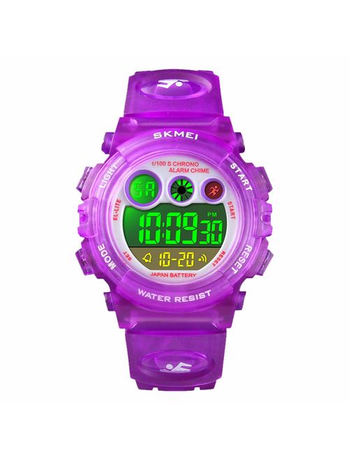 Kids Digital Sport Watch for Boys Girls, Kid Waterproof Electronic Multi Function Casual Outdoor Watches, 7 Colorful LED Luminous Alarm Stopwatch Wristwatch