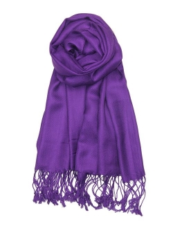 Achillea Large Soft Silky Pashmina Shawl Wrap Scarf in Solid Colors