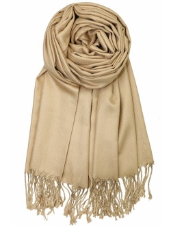 Achillea Large Soft Silky Pashmina Shawl Wrap Scarf in Solid Colors