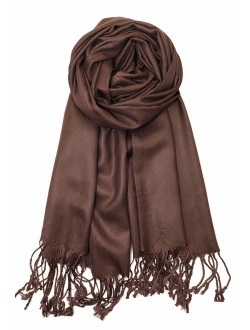 Achillea Large Soft Silky Pashmina Shawl Wrap Scarf in Solid Colors