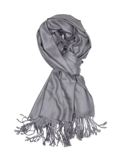 Achillea Large Soft Silky Pashmina Shawl Wrap Scarf in Solid Colors