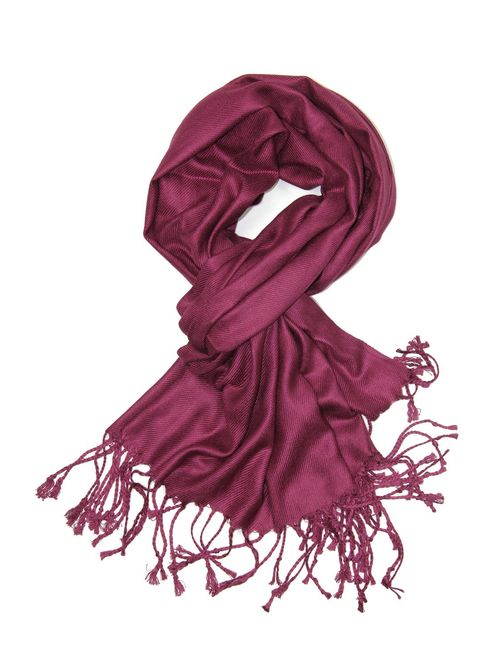 Achillea Large Soft Silky Pashmina Shawl Wrap Scarf in Solid Colors