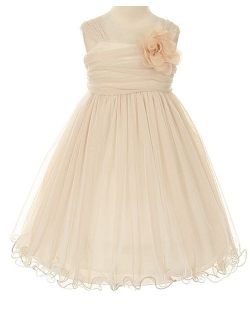 Kid's Dream Girls' Special Occasion Double Layer Mesh Flower Girl Dress