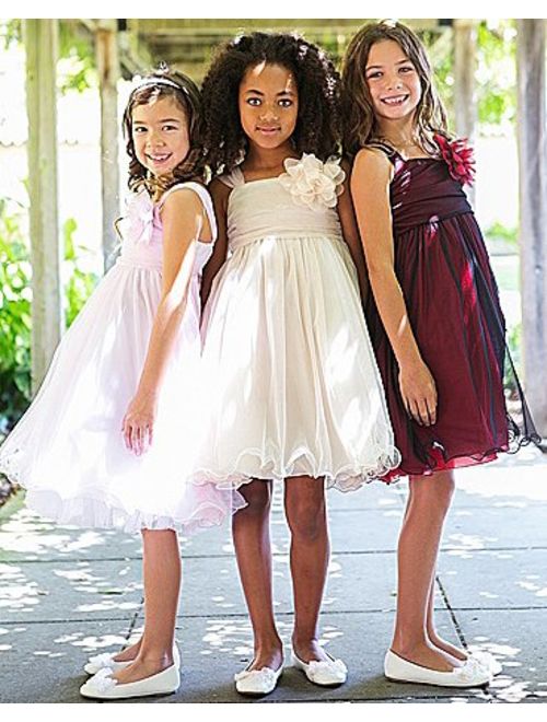 Kid's Dream Girls' Special Occasion Double Layer Mesh Flower Girl Dress