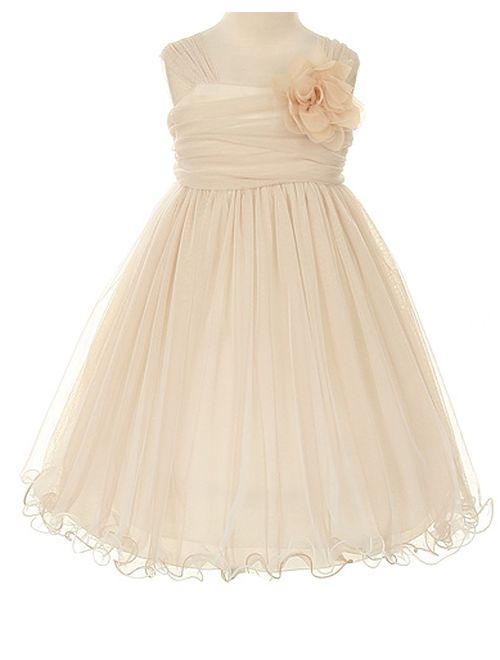 Kid's Dream Girls' Special Occasion Double Layer Mesh Flower Girl Dress