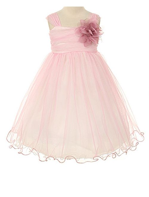 Kid's Dream Girls' Special Occasion Double Layer Mesh Flower Girl Dress