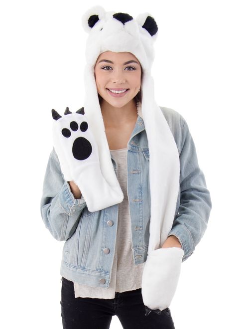 Simplicity 3-in-1 Multi-Functional Animal Hat, Scarf, Mitten Combo