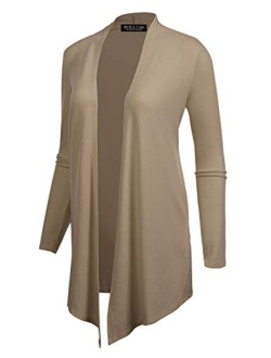 BH B.I.L.Y USA Women's Open Front Drape Hem Lightweight Cardigan