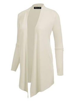 BH B.I.L.Y USA Women's Open Front Drape Hem Lightweight Cardigan