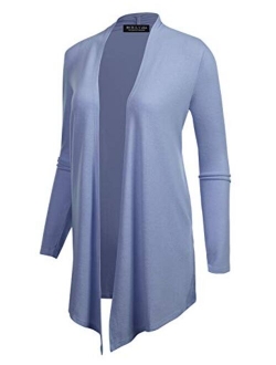 BH B.I.L.Y USA Women's Open Front Drape Hem Lightweight Cardigan