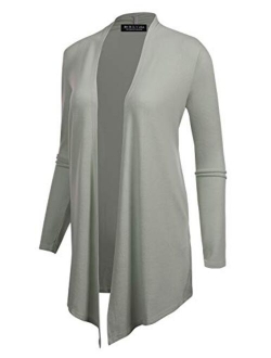 BH B.I.L.Y USA Women's Open Front Drape Hem Lightweight Cardigan