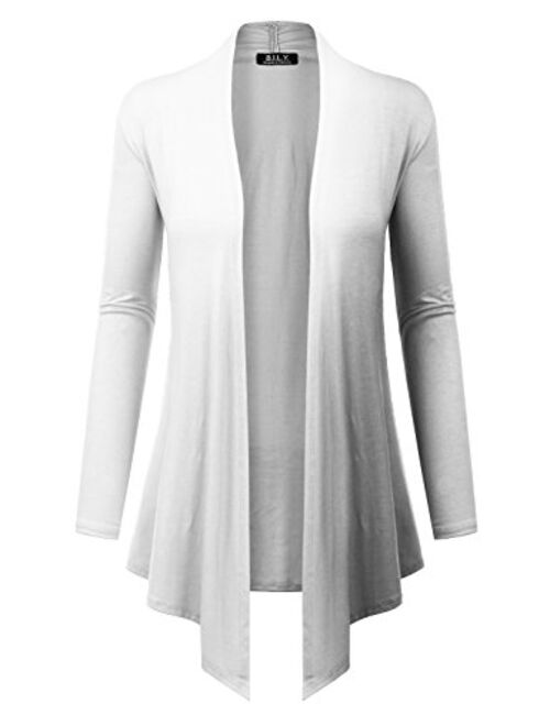 BH B.I.L.Y USA Women's Open Front Drape Hem Lightweight Cardigan