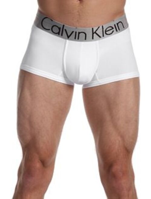 Calvin Klein Men's Solid Elastic Waist Steel Micro Low Rise Trunks