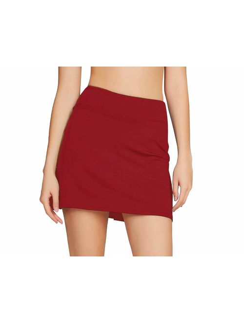 Cityoung Women's Casual Pleated Tennis Golf Skirt with Underneath Shorts Running Skorts