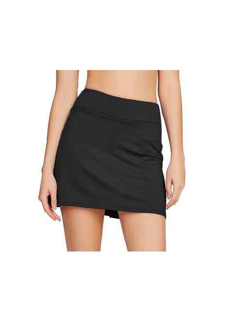 Cityoung Women's Casual Pleated Tennis Golf Skirt with Underneath Shorts Running Skorts