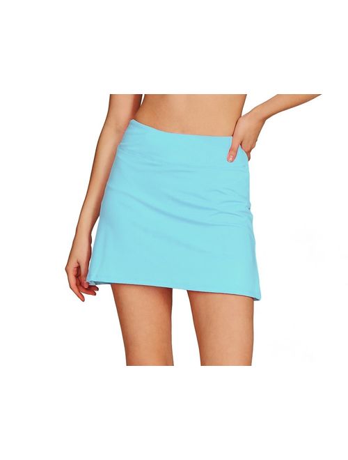 Cityoung Women's Casual Pleated Tennis Golf Skirt with Underneath Shorts Running Skorts