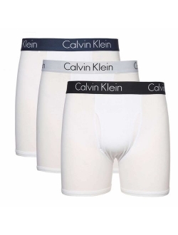 Mens 3 Pack Logo Cotton Solid Elastic Waist Stretch Boxer Briefs