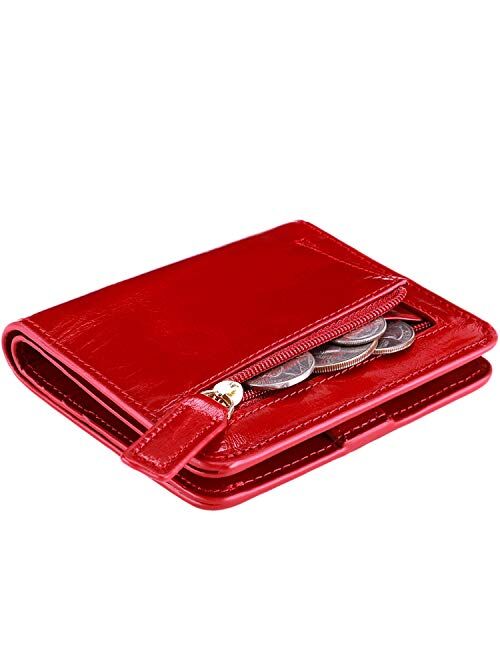 Itslife Small Wallet for Women Rfid Blocking Compact Bifold Leather Wallet Ladies Mini Purse with id Window