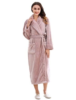 Richie House Women's Plush Soft Warm Fleece Bathrobe Robe RH1591