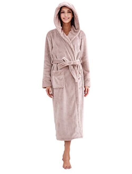 Richie House Women's Plush Soft Warm Fleece Bathrobe Robe RH1591