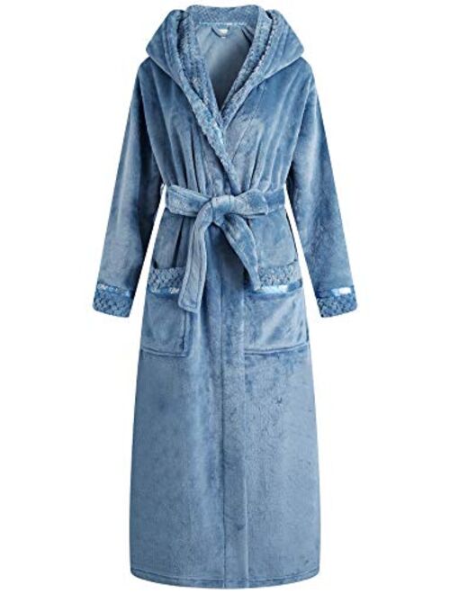 Richie House Women's Plush Soft Warm Fleece Bathrobe Robe RH1591