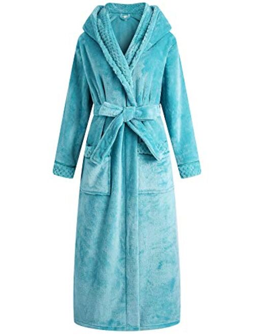 Richie House Women's Plush Soft Warm Fleece Bathrobe Robe RH1591