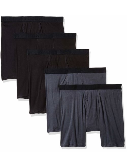 Hanes Ultimate Men's Cotton Solid 5-Pack Fashion Boxer Briefs