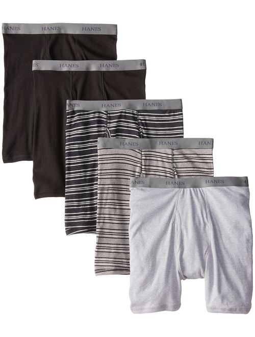 Hanes Ultimate Men's Cotton Solid 5-Pack Fashion Boxer Briefs