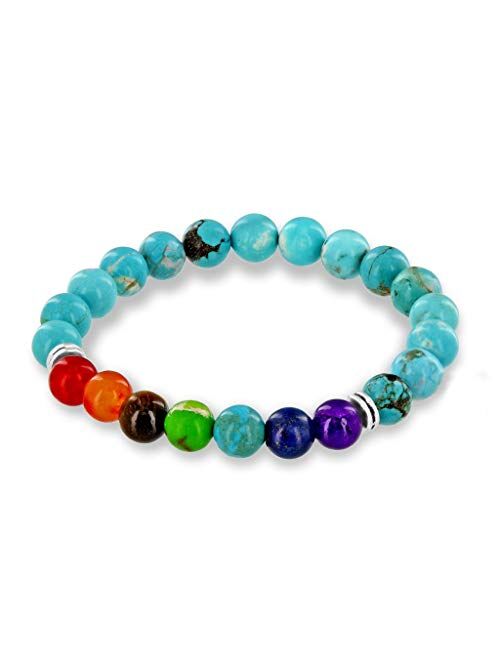 Believe London Gemstone Healing Chakra Bracelet Anxiety Crystal Natural Stone Men Women Stress Relief Reiki Yoga Diffuser Semi Precious