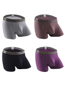 Eyushijia Men's 4 Pack Comfortable Bamboo Fiber Boxer Briefs