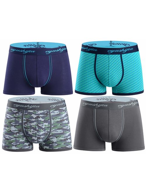 Buy Eyushijia Men's 4 Pack Comfortable Bamboo Fiber Boxer Briefs online ...