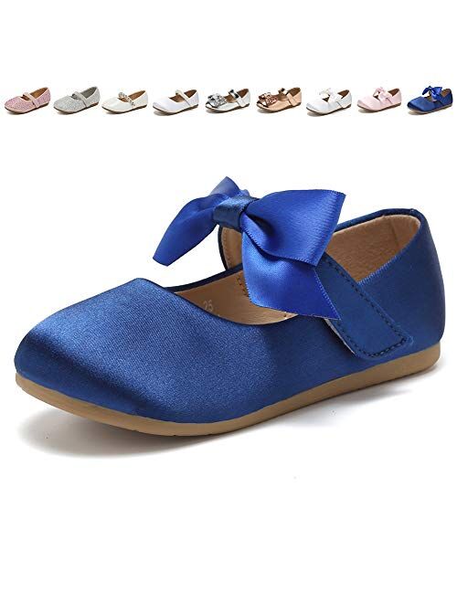 CIOR Toddler Girls Ballet Flats Shoes Ballerina Bowknot Jane Mary Wedding Party Princess Dress