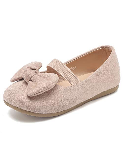 CIOR Toddler Girls Ballet Flats Shoes Ballerina Bowknot Jane Mary Wedding Party Princess Dress