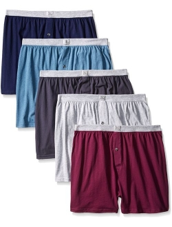 Men's Cotton Solid Soft Stretch-Knit Boxer Multipack