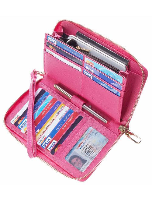 Chelmon Womens Wallet Genuine Leather RFID Blocking Purse Credit Card Clutch