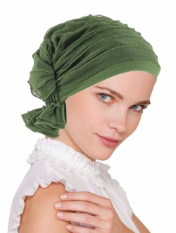 Turban Plus The Abbey Cap in Ruffle Fabric Chemo Caps Cancer Hats for Women